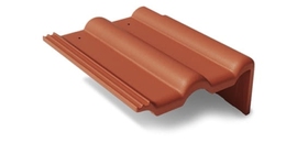 Боковая цементно-песчаная черепица Braas Франкфуртская правая, красный