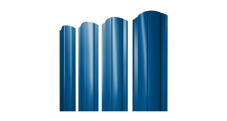 Штакетник Круглый фигурный 0.5 Satin RAL 5005 сигнальный синий