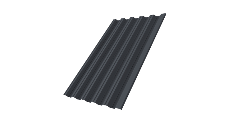 Профнастил HC35R 0,7 PE RAL 7024 мокрый асфальт