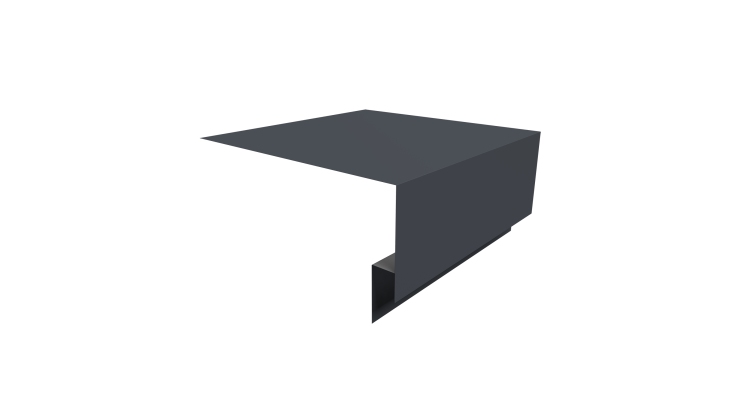 Планка околооконная сложная Экобрус Grand Line 200х75х25 0,45 PE с пленкой RAL 7024 мокрый асфальт (2м)