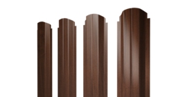 Штакетник П-образный А фигурный 0,45 Print Elite Choco Wood TwinColor