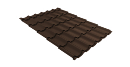 Металлочерепица классик Grand Line 0.5 Drap TX цвет RAL 8017 шоколад