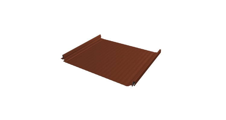 Кликфальц Pro Gofr Grand Line 0,5 Satin Matt с пленкой на замках RAL 8004 терракота