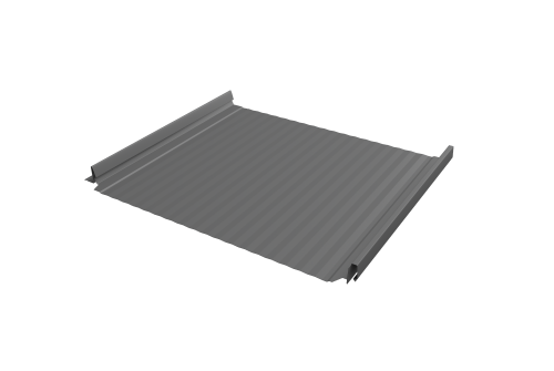 Кликфальц Pro Gofr Grand Line 0,5 Satin с пленкой на замках RAL 9006 бело-алюминиевый