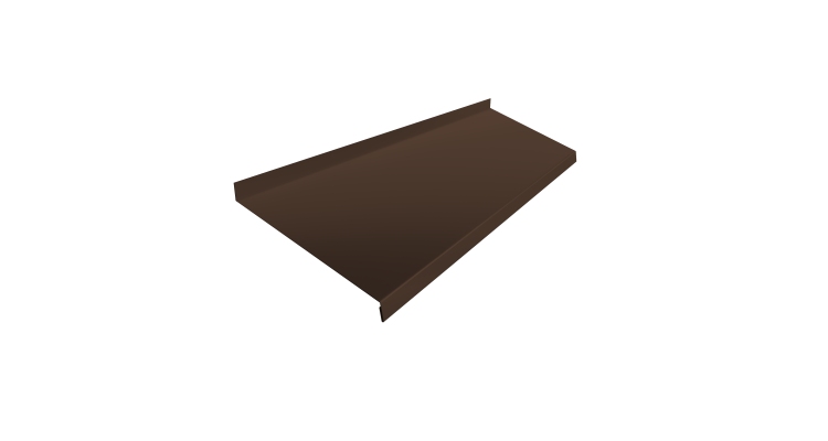 Отлив простой 250 0,5 Satin с пленкой RAL 8017 шоколад (2м)