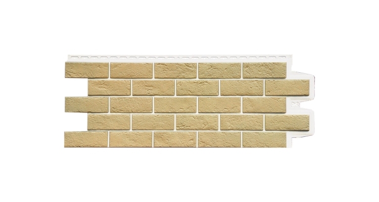 Фасадная панель GL Состаренный кирпич Design Plus ваниль с белым швом