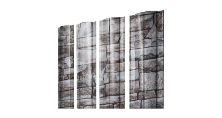 Штакетник Круглый с прямым резом 0,45 Print Elite Fine Stone TwinColor