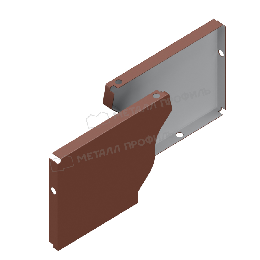Заглушка желоба левая Металл Профиль БЮДЖЕТ 120х86 RAL 8017
