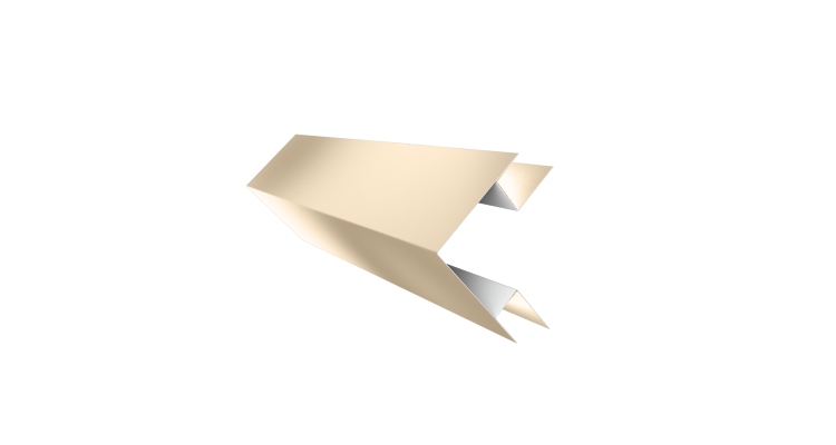 Планка угла внешнего сложного Экобрус Grand Line 0,45 PE с пленкой RAL 1015 светлая слоновая кость (2м)