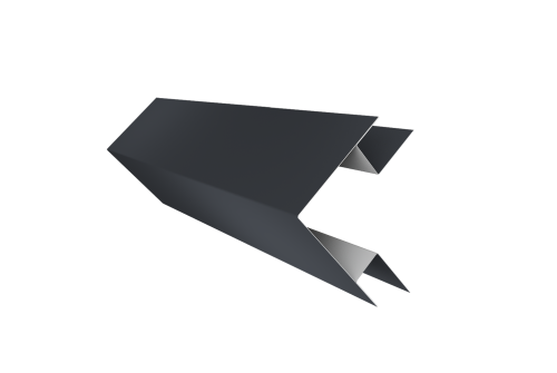 Планка угла внешнего сложного Экобрус Grand Line 0,45 Drap RAL 7024 мокрый асфальт (2м)