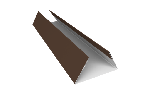 Планка стыковочная составная нижняя 0,45 PE с пленкой RAL 8017 шоколад (3м)