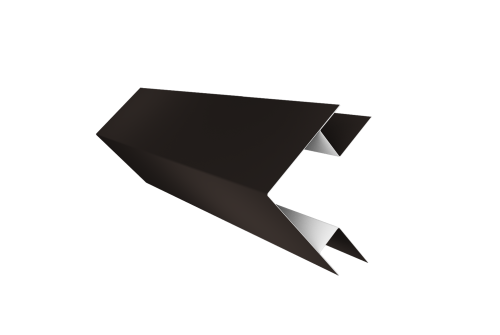 Угол внешний сложный 75х75 0,5 Satin с пленкой RR 32 темно-коричневый (2м)