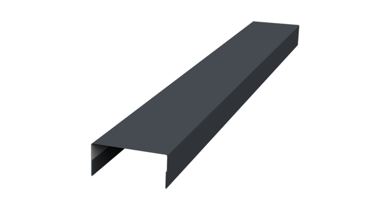 Ламель лицевая 125 забора жалюзи Texas стартовая/финишная для калиток и ворот 0.5 Atlas X с пленкой RAL 7024 мокрый асфальт