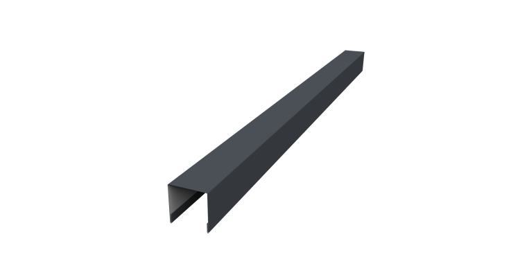 Планка вертикальная лицевая для забора жалюзи Palermo 0,45 Drap ST RAL 7024 мокрый асфальт (2м)