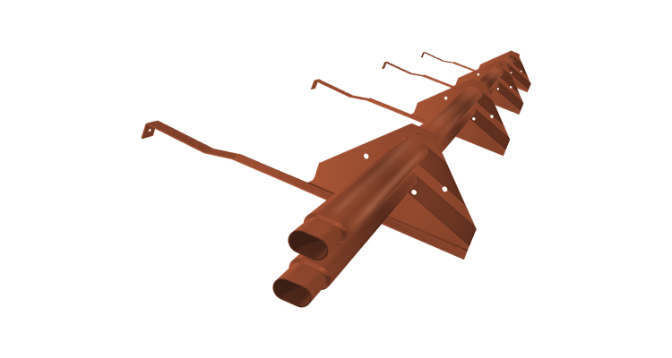 Снегозадержатель трубчатый для натуральной черепицы Стандарт RAL 8004 3м (профиль до 50мм)