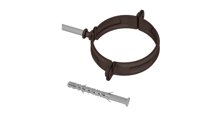 Хомут трубы на кирпич GL PE 100 мм RAL 8017 шоколад